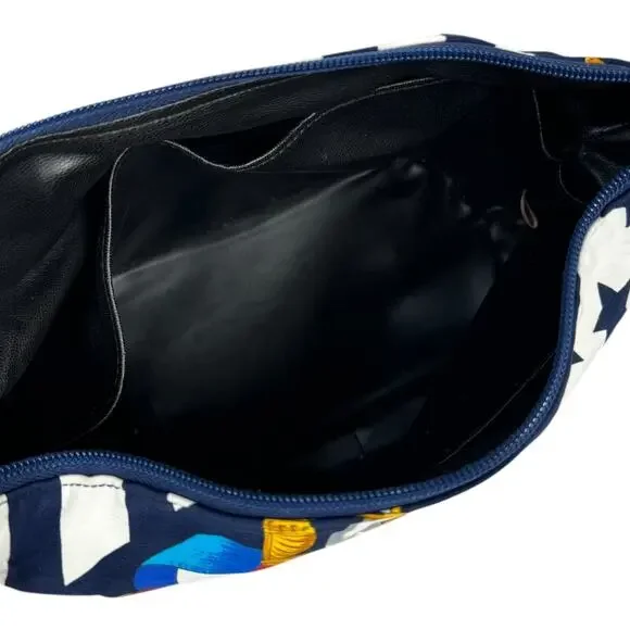 Vintage Aronni Romana Sailing Flag Print Handbag Nautical Florence Italy Navy - Picture 10 of 14